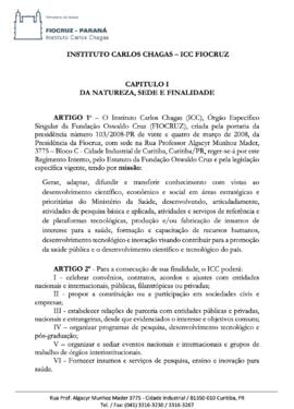 Regimento Interno - Instituto Carlos Chagas (2018)