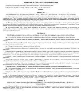 Decreto-Lei nº 2.024 - Fixa as bases da organização da proteção à maternidade, à infância e à ado...