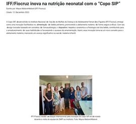 Matéria | IFF/Fiocruz inova na nutrição neonatal com o "copo SIP"