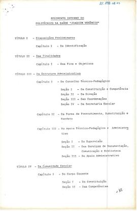 Regimento Interno do Politécnico da Saúde "Joaquim Venâncio"