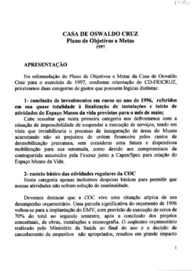 Plano de Objetivos e Metas da COC (1997)