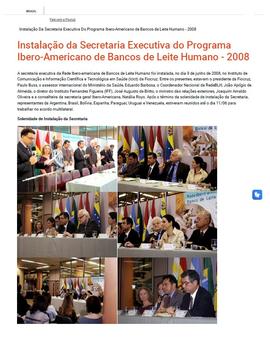 Instalação da Secretaria Executiva do Programa Ibero-Americano de Bancos de Leite Humano