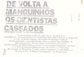 Última Hora - De volta a Manguinhos os cientistas cassados