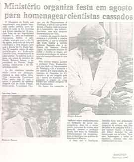 Tribuna da Imprensa - Ministério Organiza festa em agosto para homenagear cientistas cassados