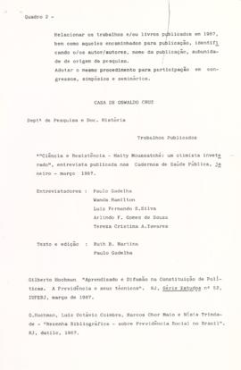 Relatório de Atividades COC (1987)